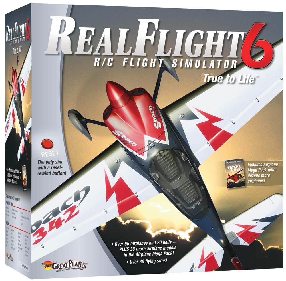 Great Planes Realflight G6 R/C Flight Simulator w/Airplane Megapack &USB Interlink Controller (Mode 2 - US) GPMZ4460